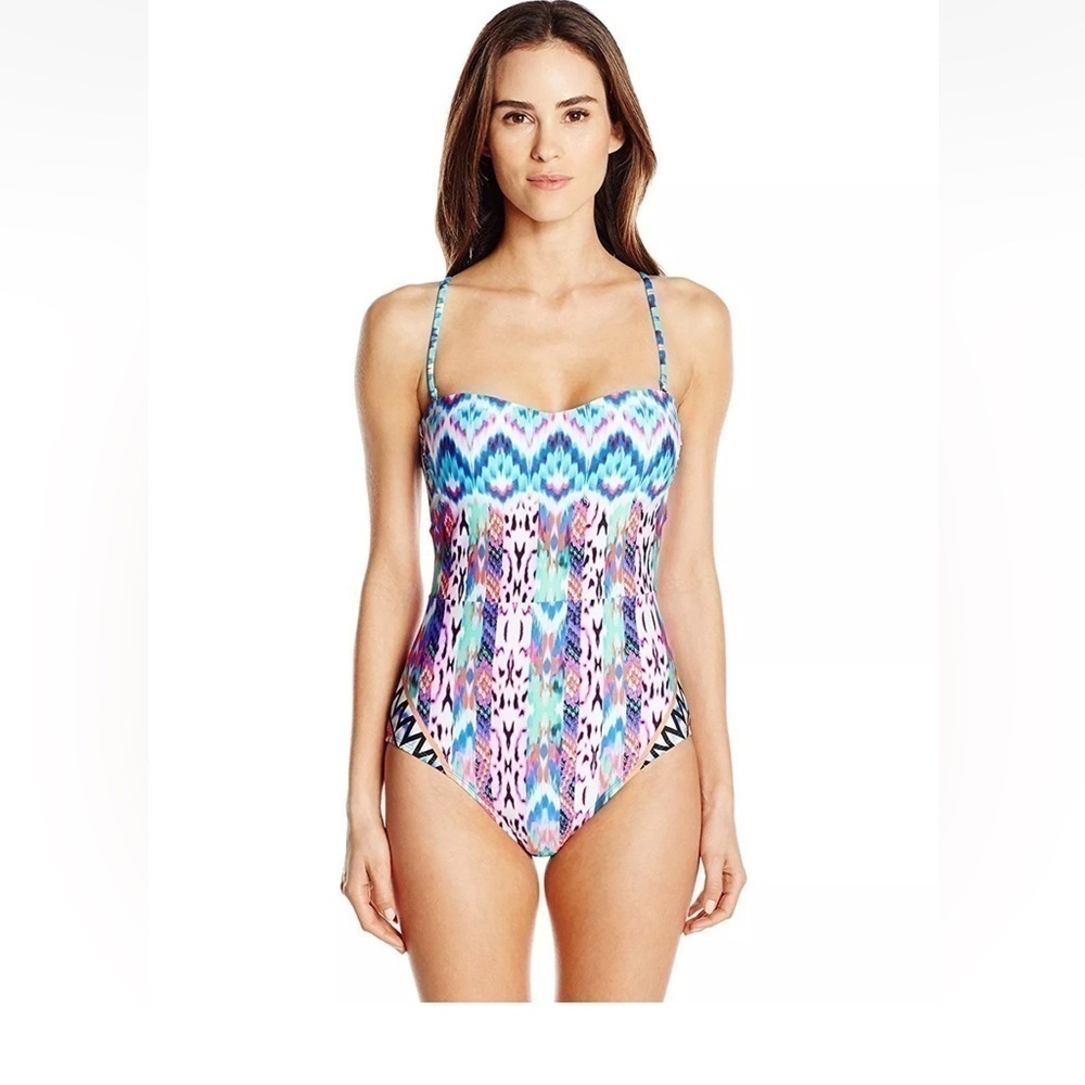 Kenneth Cole reaction Scuba in Aruba Aztec print one piece bathing suit large